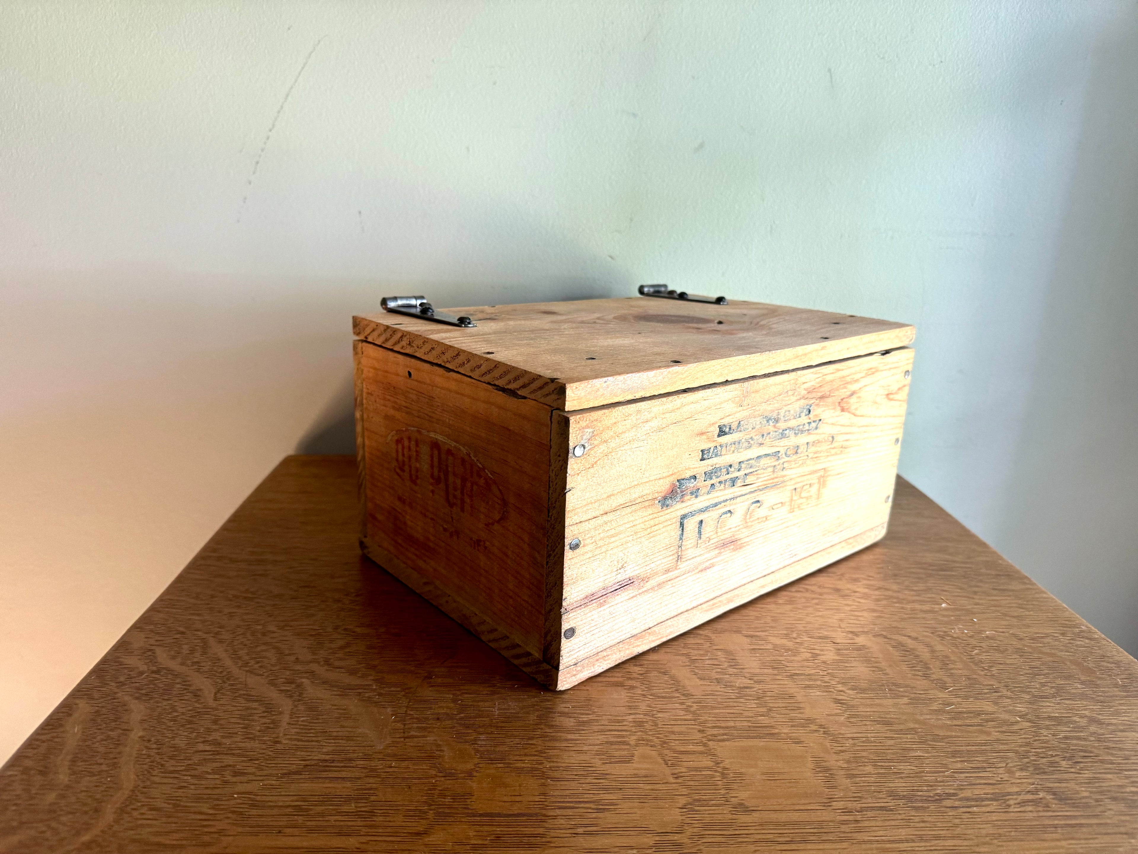 Distressed Wooden Dupont Blasting Cap Box | Rustic Wood Dupont Blasting Cap Storage Box