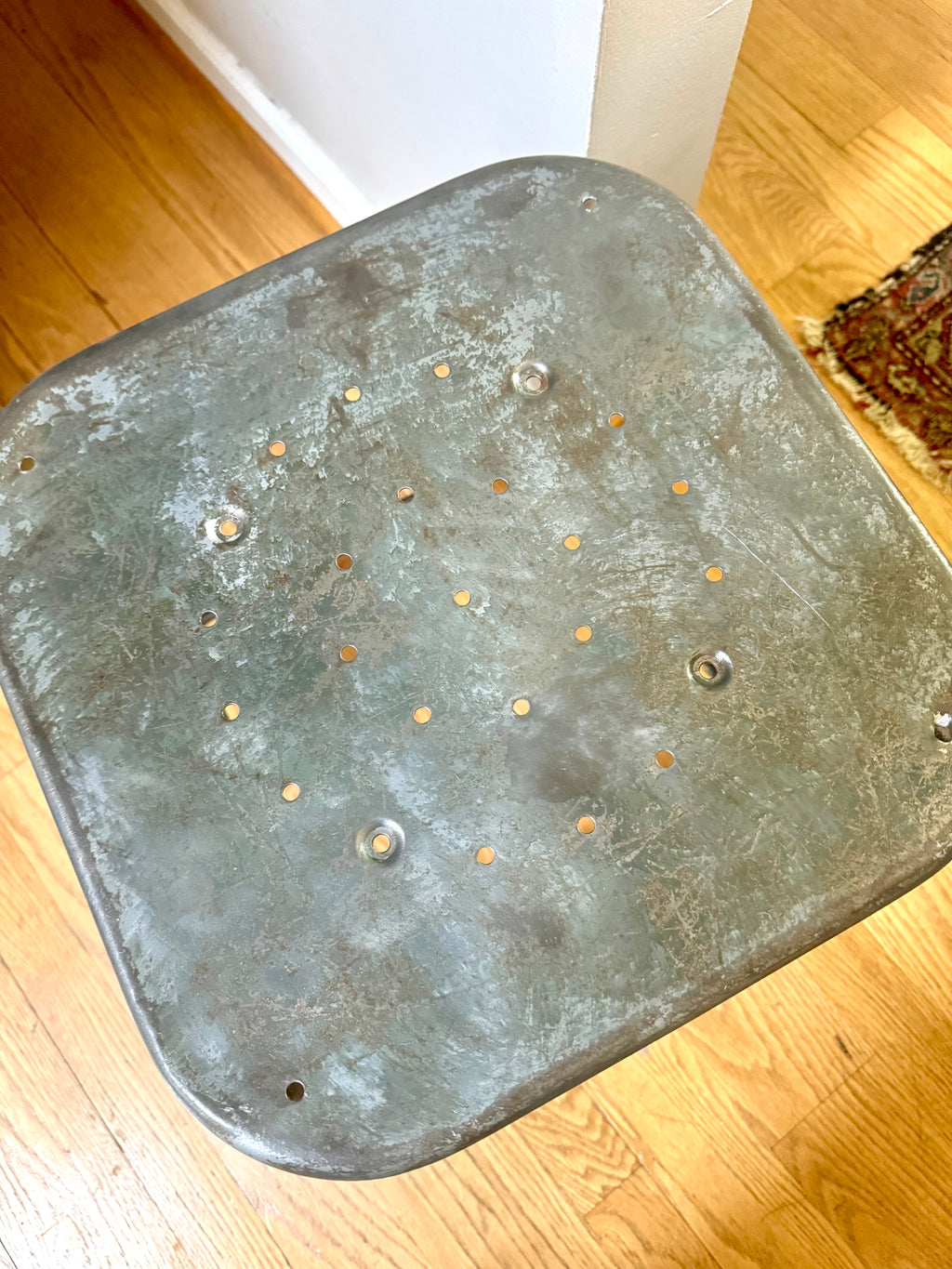 Vintage Lyon Rustic Metal Military Aerospace Rolling Stool