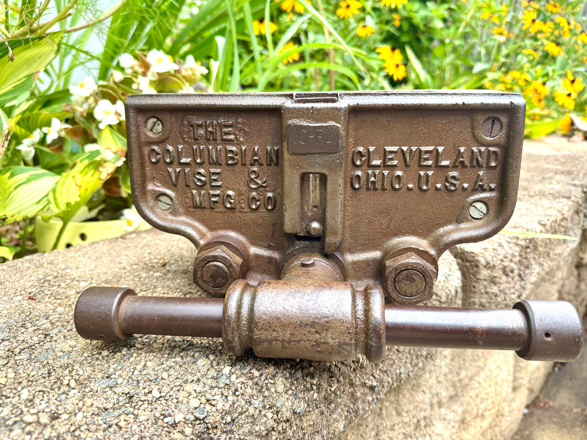 Vtg The Columbian Vise MFG & Co. 10RL Woodworking Vise ~ Cast Iron Quick Release Wood Working Vise