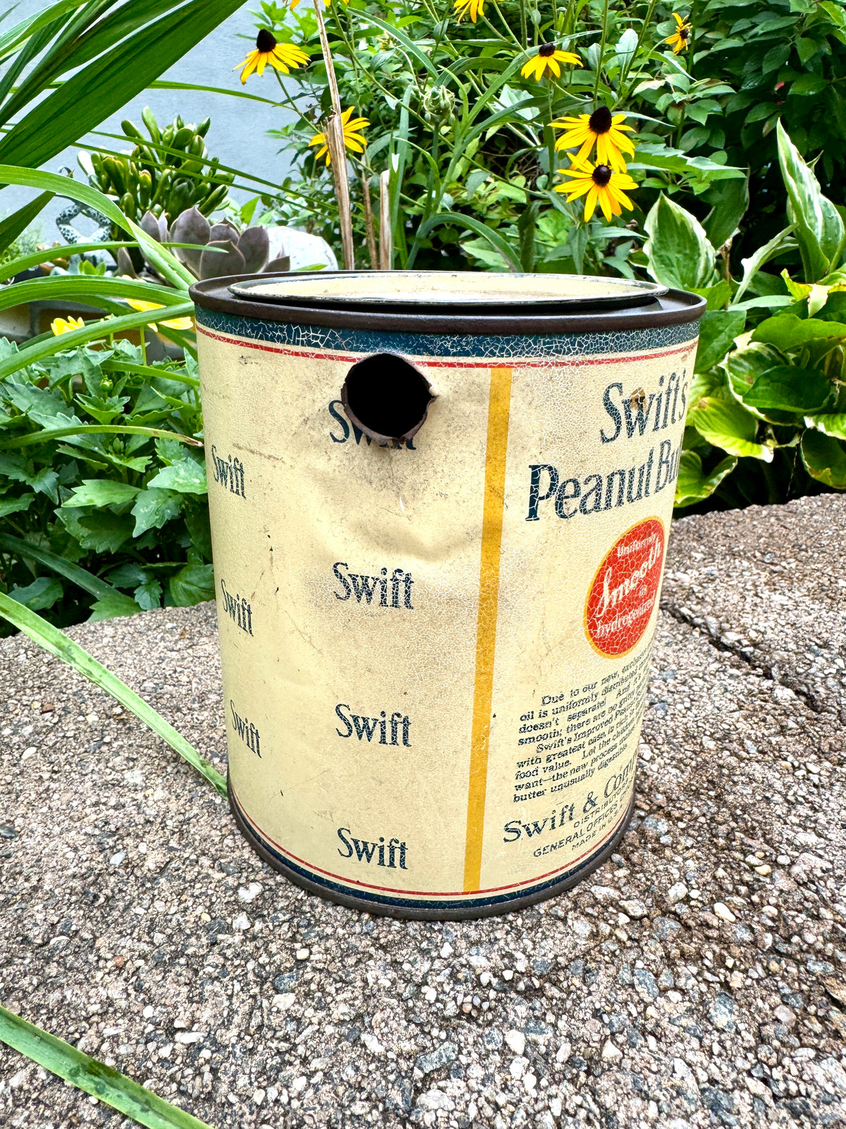 Vtg Swift's Peanut Butter Tin ~ Swift & Company Litho Peanut Butter Tin