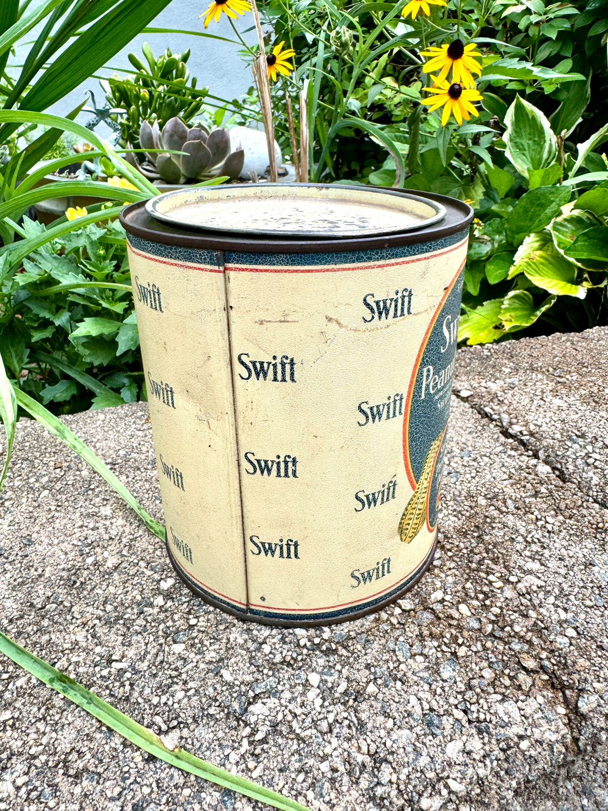Vtg Swift's Peanut Butter Tin ~ Swift & Company Litho Peanut Butter Tin