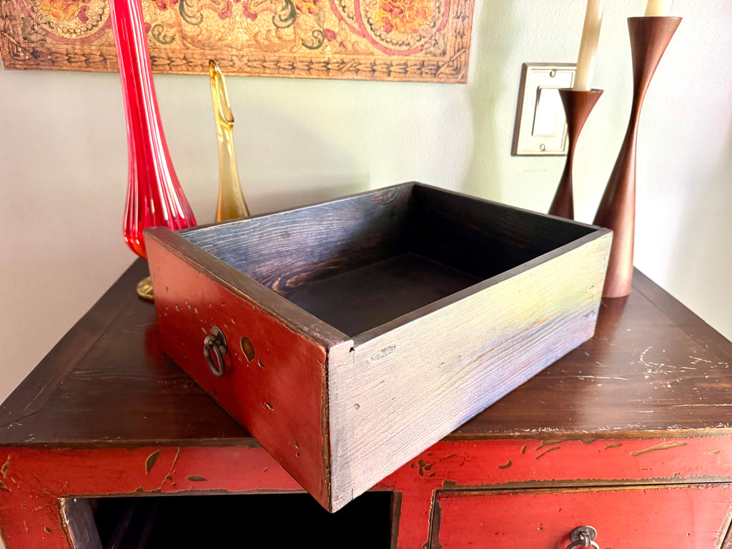 Chinese Cabinet with 2 Drawers and 2 Doors ~ Antique Asian Pine Distressed Cabinet ~