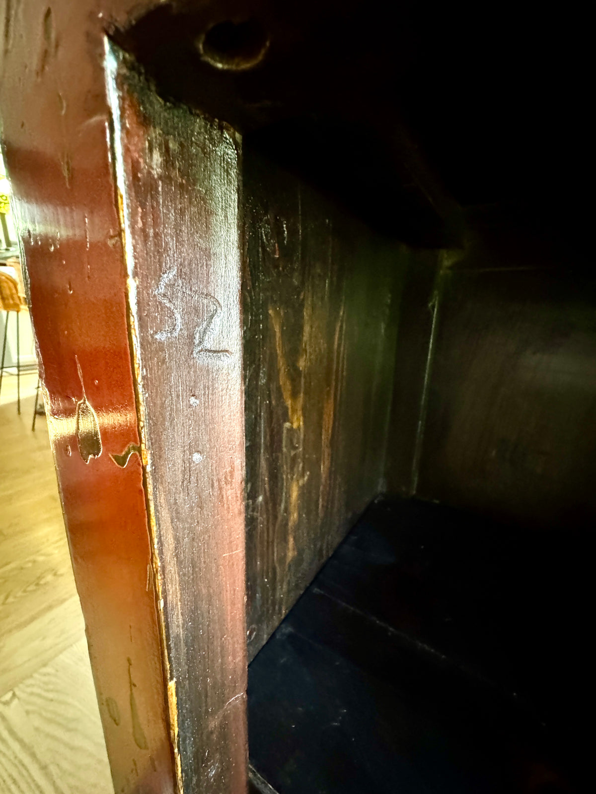 Chinese Cabinet with 2 Drawers and 2 Doors ~ Antique Asian Pine Distressed Cabinet ~