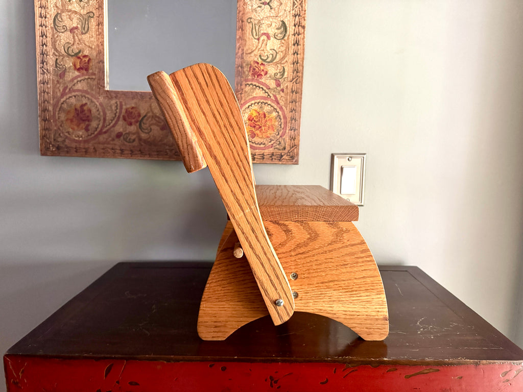 Vtg Wooden Child's Convertible Step Stool Chair ~ Wood Step Stool Chair ~