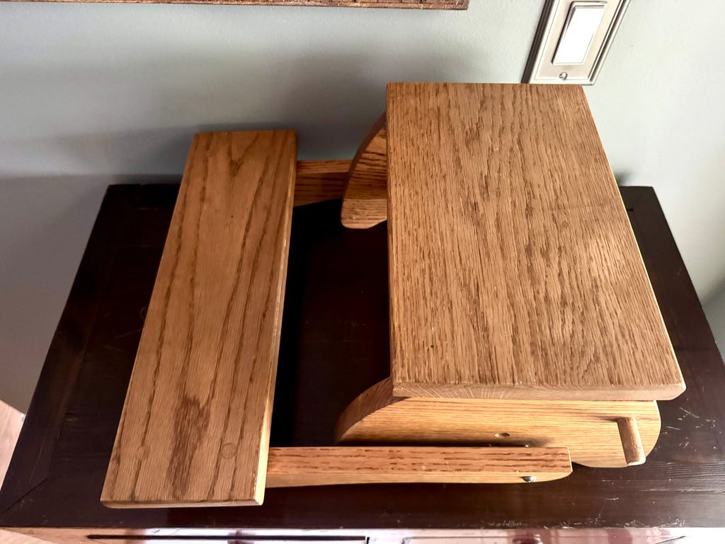 Vtg Wooden Child's Convertible Step Stool Chair ~ Wood Step Stool Chair ~