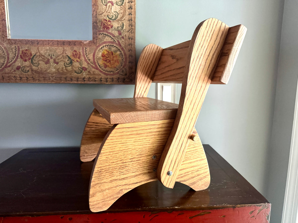 Vtg Wooden Child's Convertible Step Stool Chair ~ Wood Step Stool Chair ~