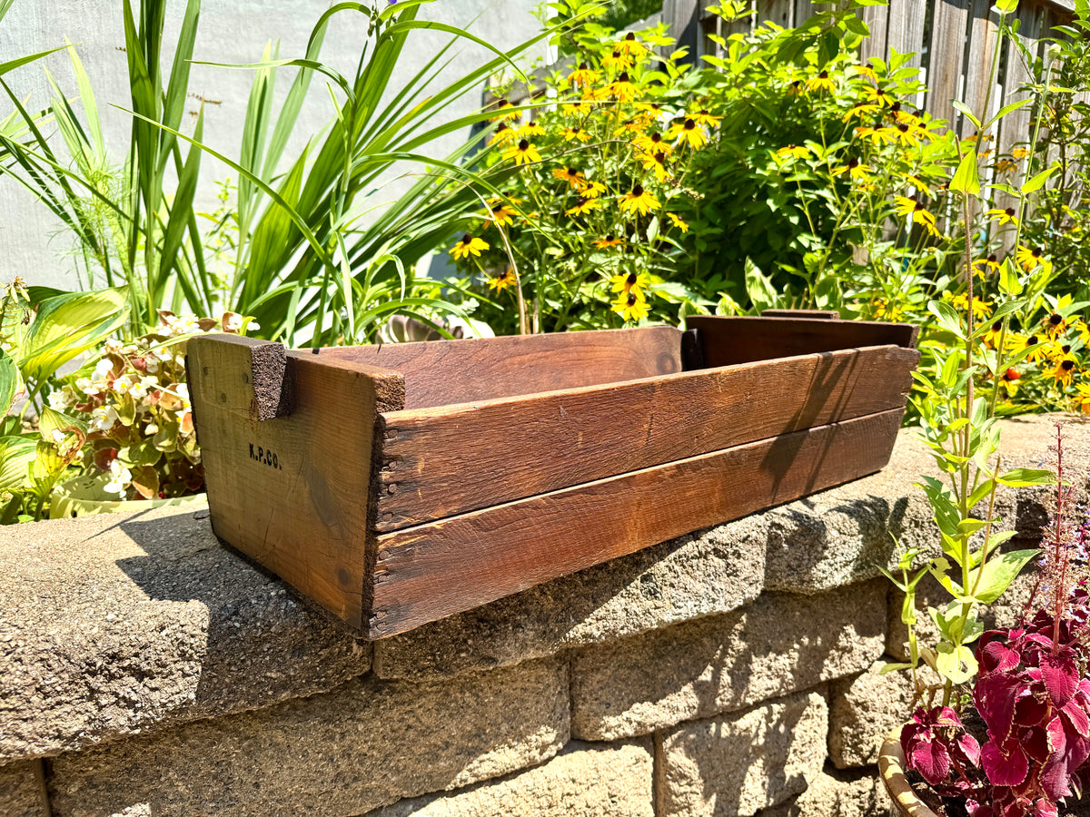 Antique Wooden Grape Crate ~ Wood Vineyard Crate ~ 29" Rustic Wood Grape Gathering Crate
