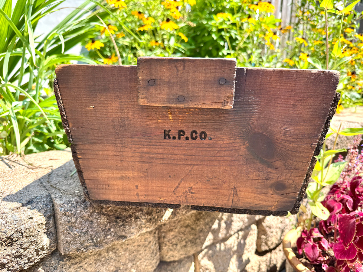Antique Wooden Grape Crate ~ Wood Vineyard Crate ~ 29" Rustic Wood Grape Gathering Crate