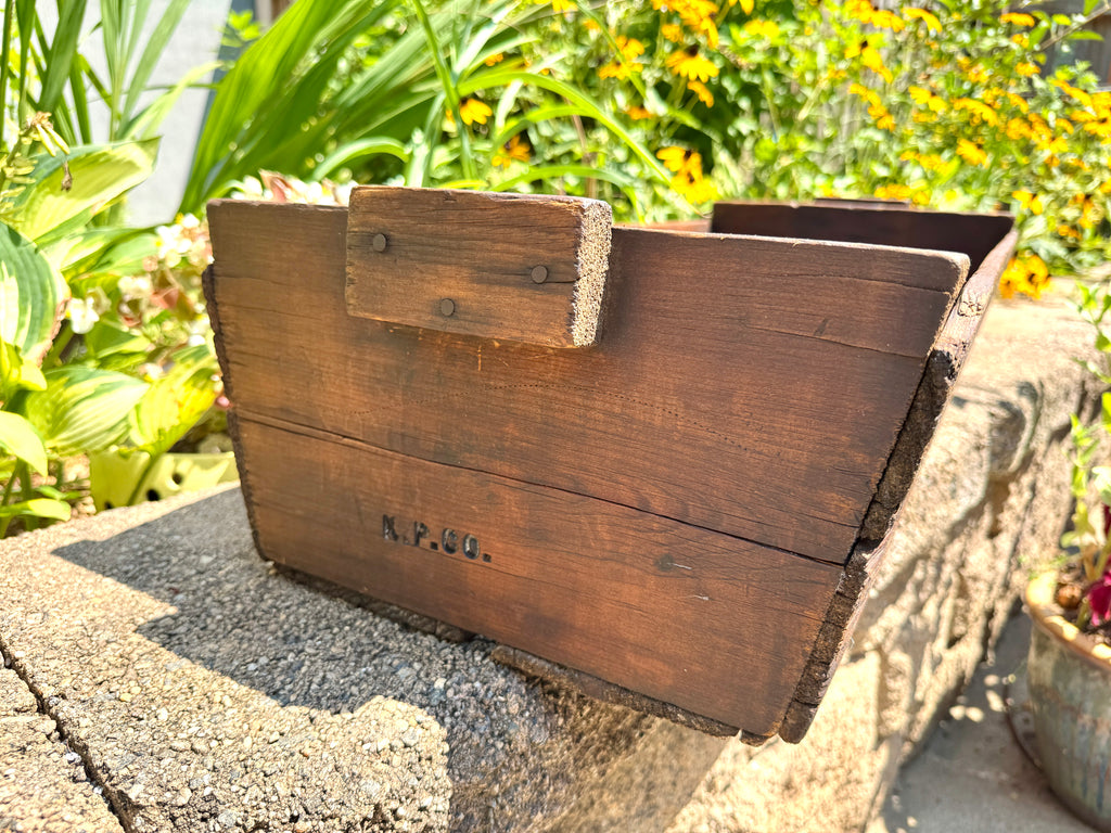 Antique Wooden Grape Crate ~ Wood Vineyard Crate ~ 29" Rustic Wood Grape Gathering Crate