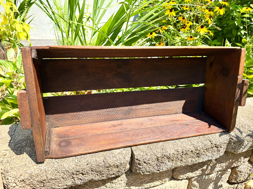 Antique Wooden Grape Crate ~ Wood Vineyard Crate ~ 29" Rustic Wood Grape Gathering Crate