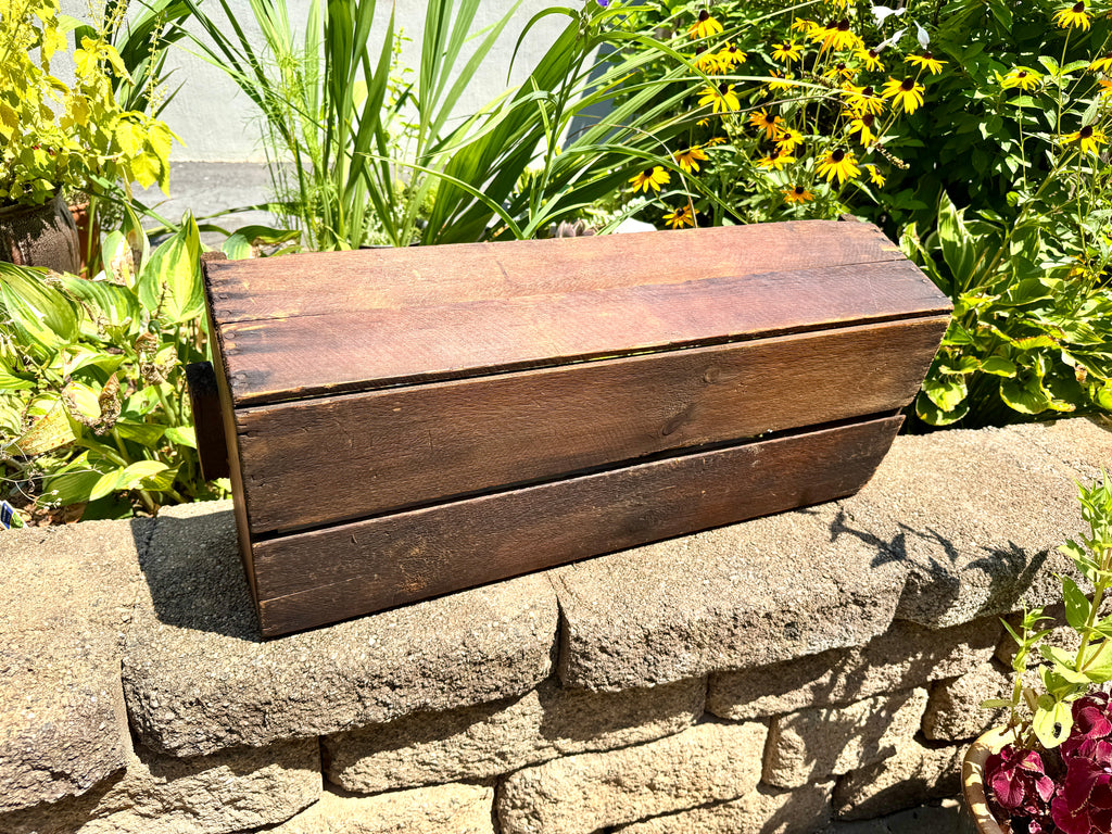 Antique Wooden Grape Crate ~ Wood Vineyard Crate ~ 29" Rustic Wood Grape Gathering Crate