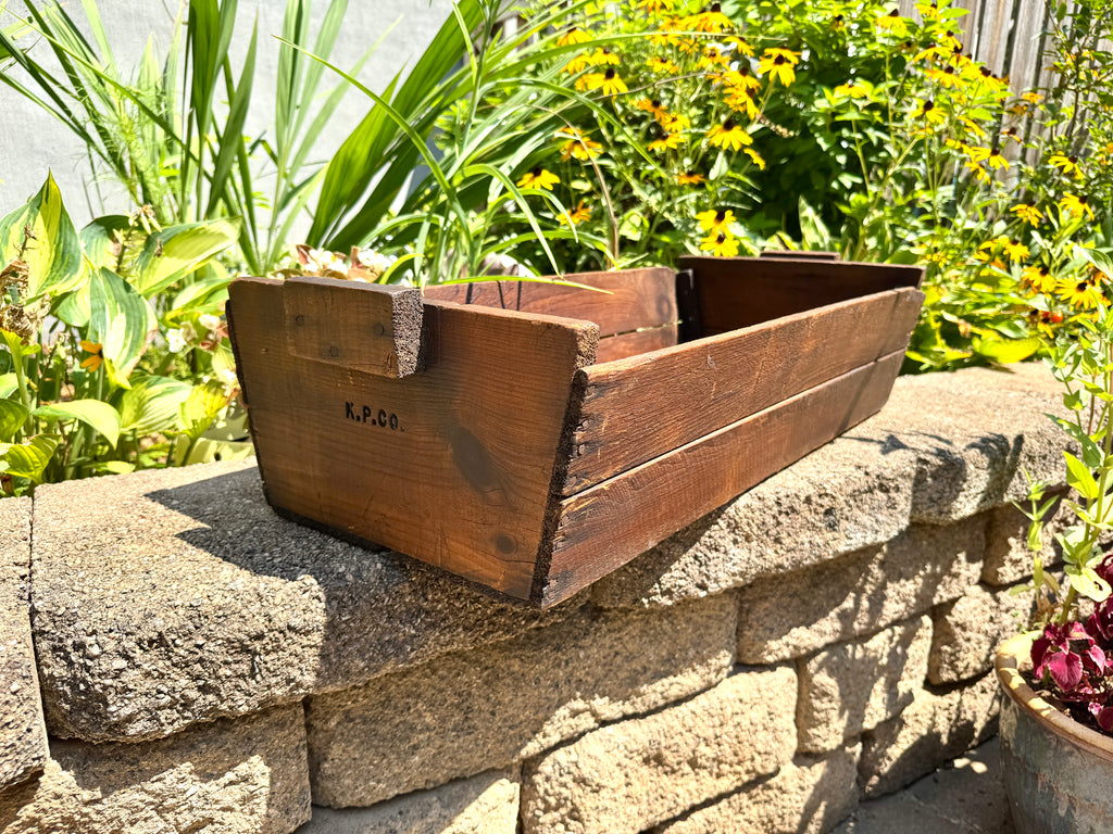 Antique Wooden Grape Crate ~ Wood Vineyard Crate ~ 29" Rustic Wood Grape Gathering Crate