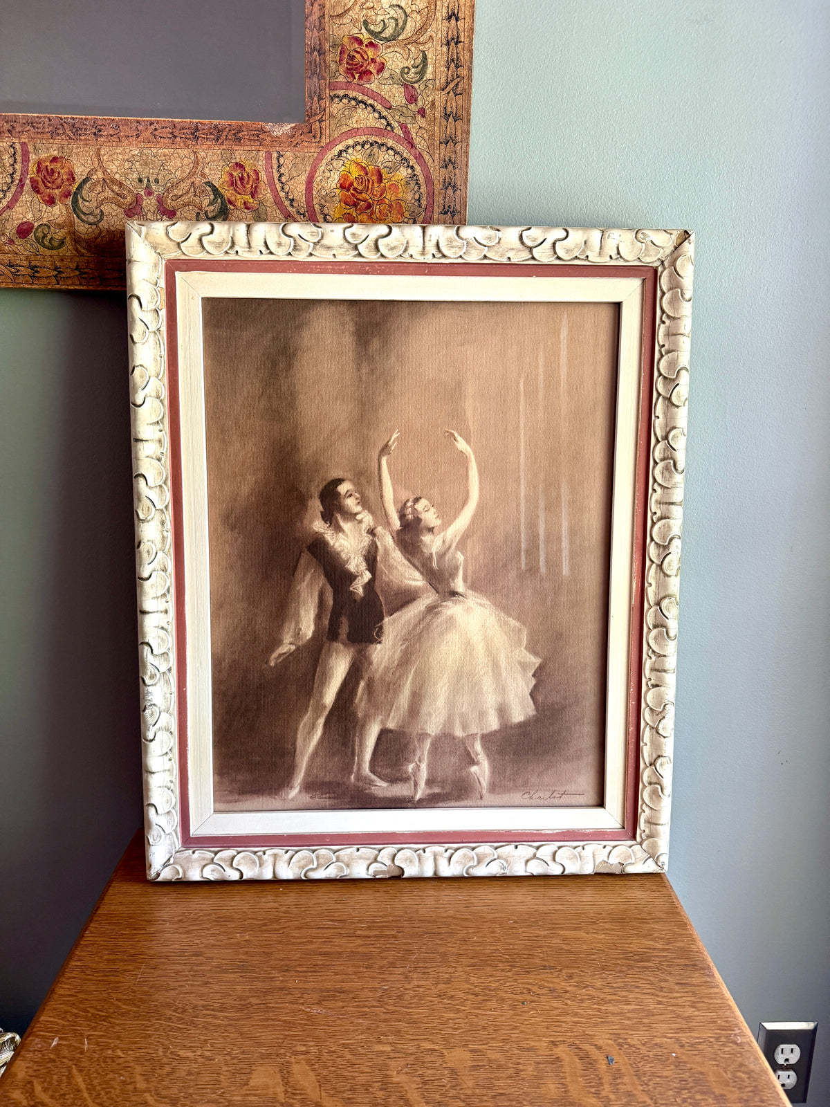 Vintage Framed Ballet Pastel Painting - Raymond Charlot - Signed