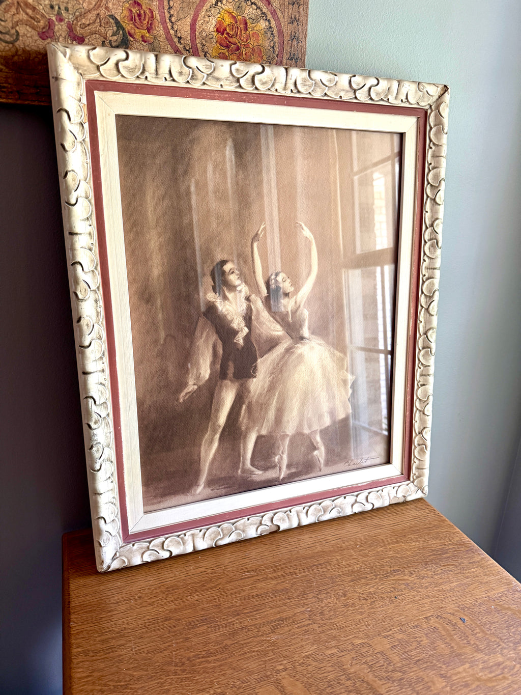 Vintage Framed Ballet Pastel Painting - Raymond Charlot - Signed