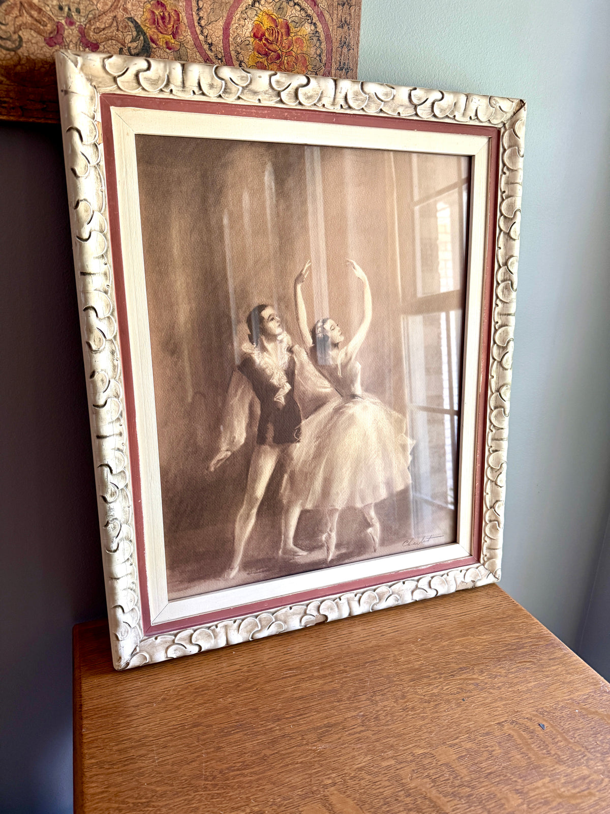 Vintage Framed Ballet Pastel Painting - Raymond Charlot - Signed