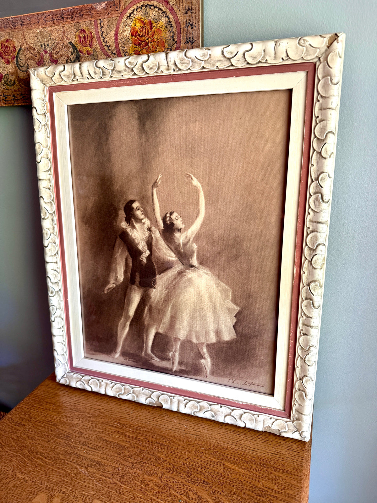 Vintage Framed Ballet Pastel Painting - Raymond Charlot - Signed