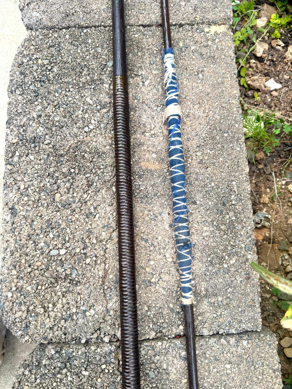 A Pair of Metal Antique African Tribal Spears ~ Zulu Style Forged Metal Spears