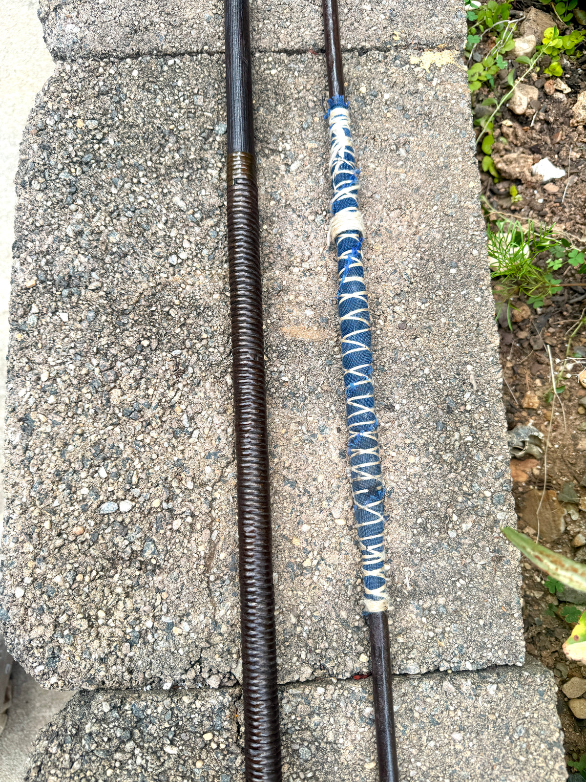 A Pair of Metal Antique African Tribal Spears ~ Zulu Style Forged Metal Spears