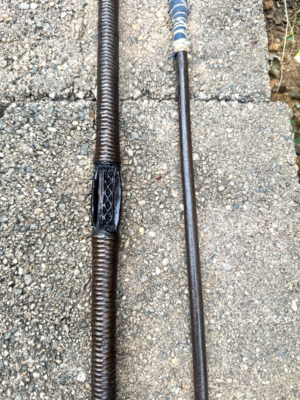 A Pair of Metal Antique African Tribal Spears ~ Zulu Style Forged Metal Spears