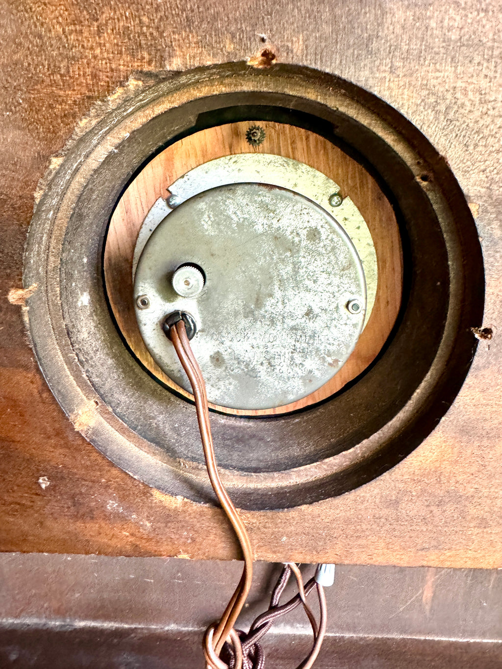 1920's Kenmore "Carlton" Electric Time Clock ~ May & Malone Kenmore Wood Case Wall Clock
