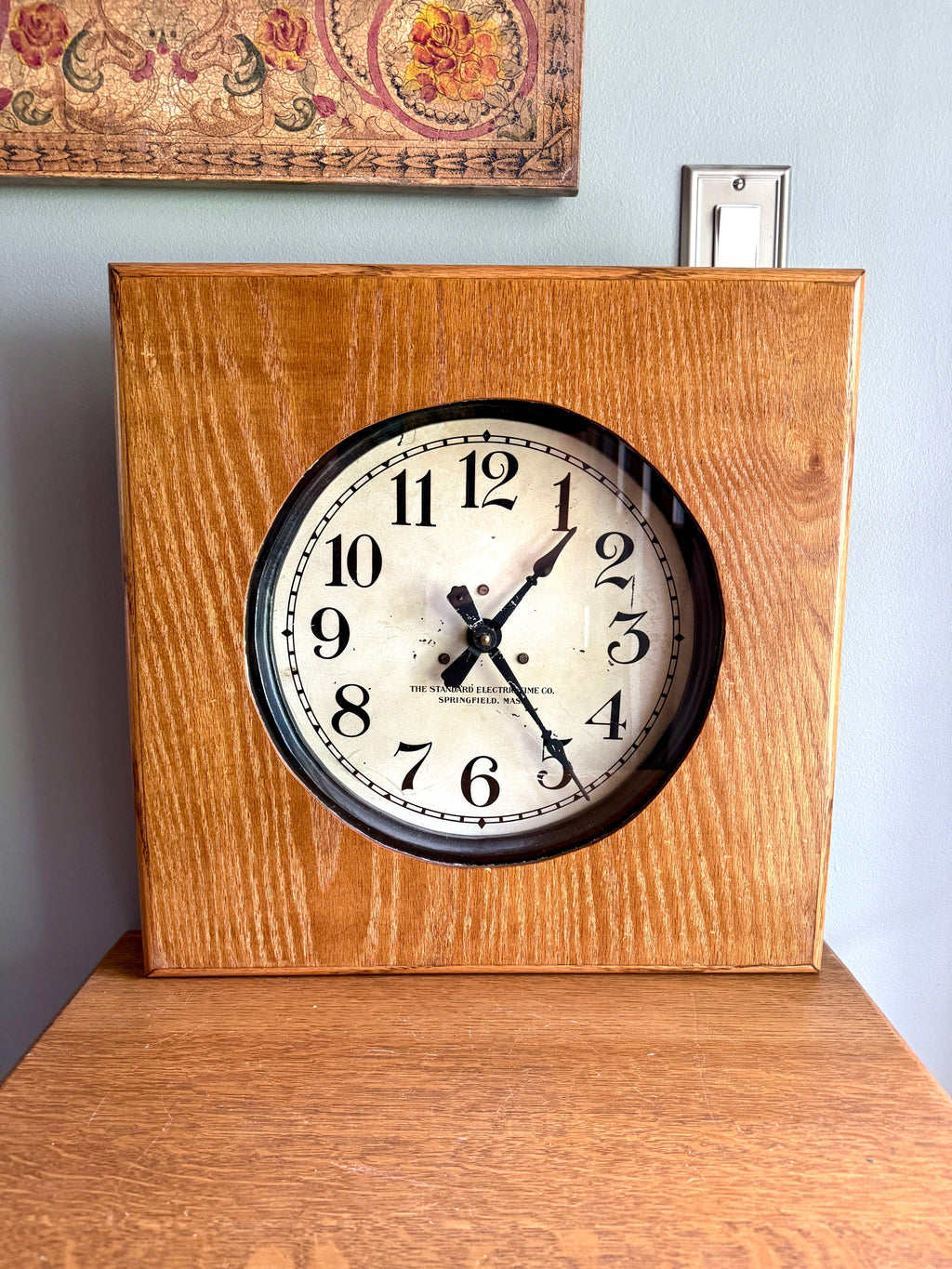 The Standard Electric Clock Co. Wood Framed Battery Power Wall Clock ~ Standard Electric Clock Co. Wall Clock
