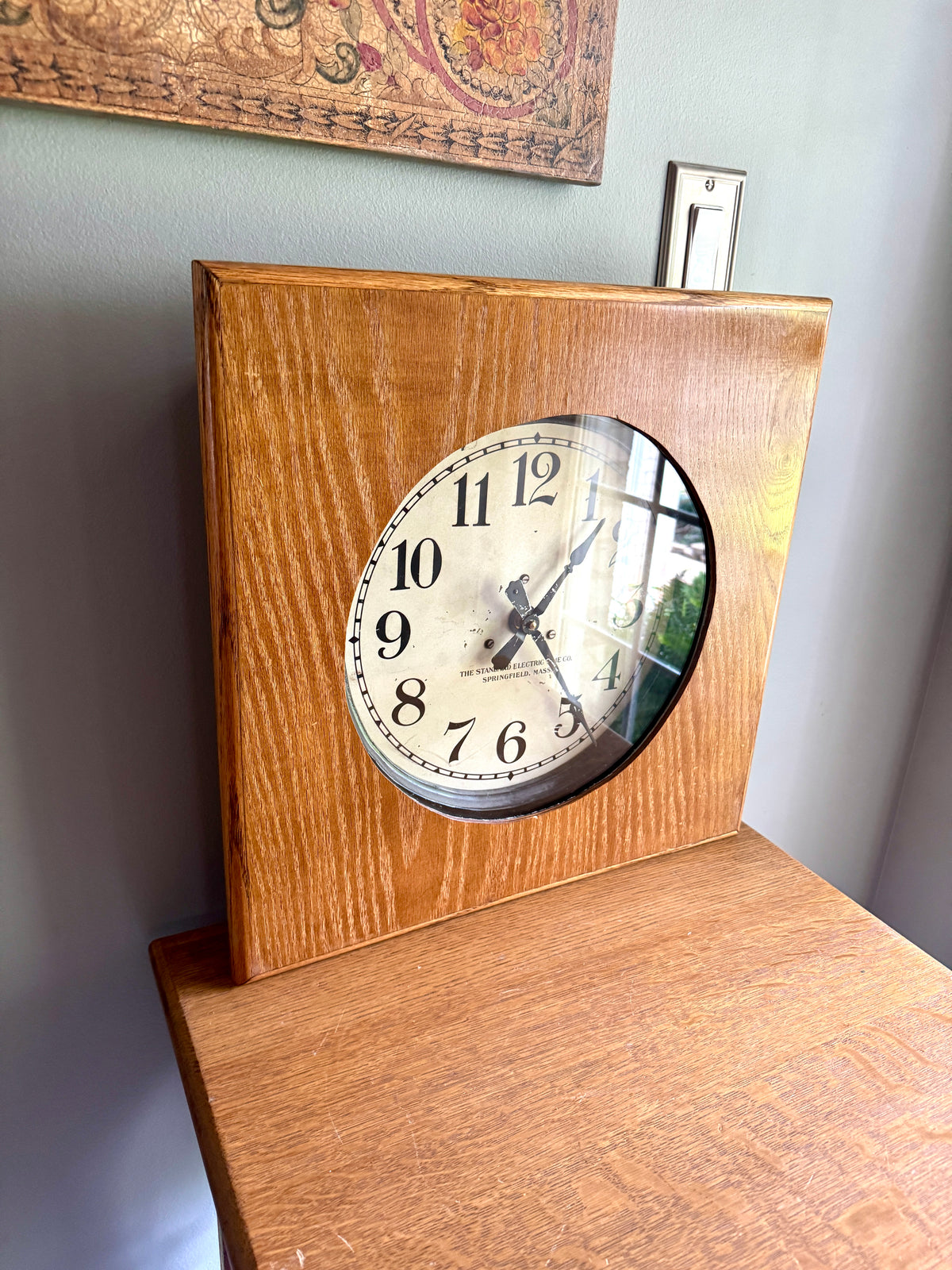 The Standard Electric Clock Co. Wood Framed Battery Power Wall Clock ~ Standard Electric Clock Co. Wall Clock