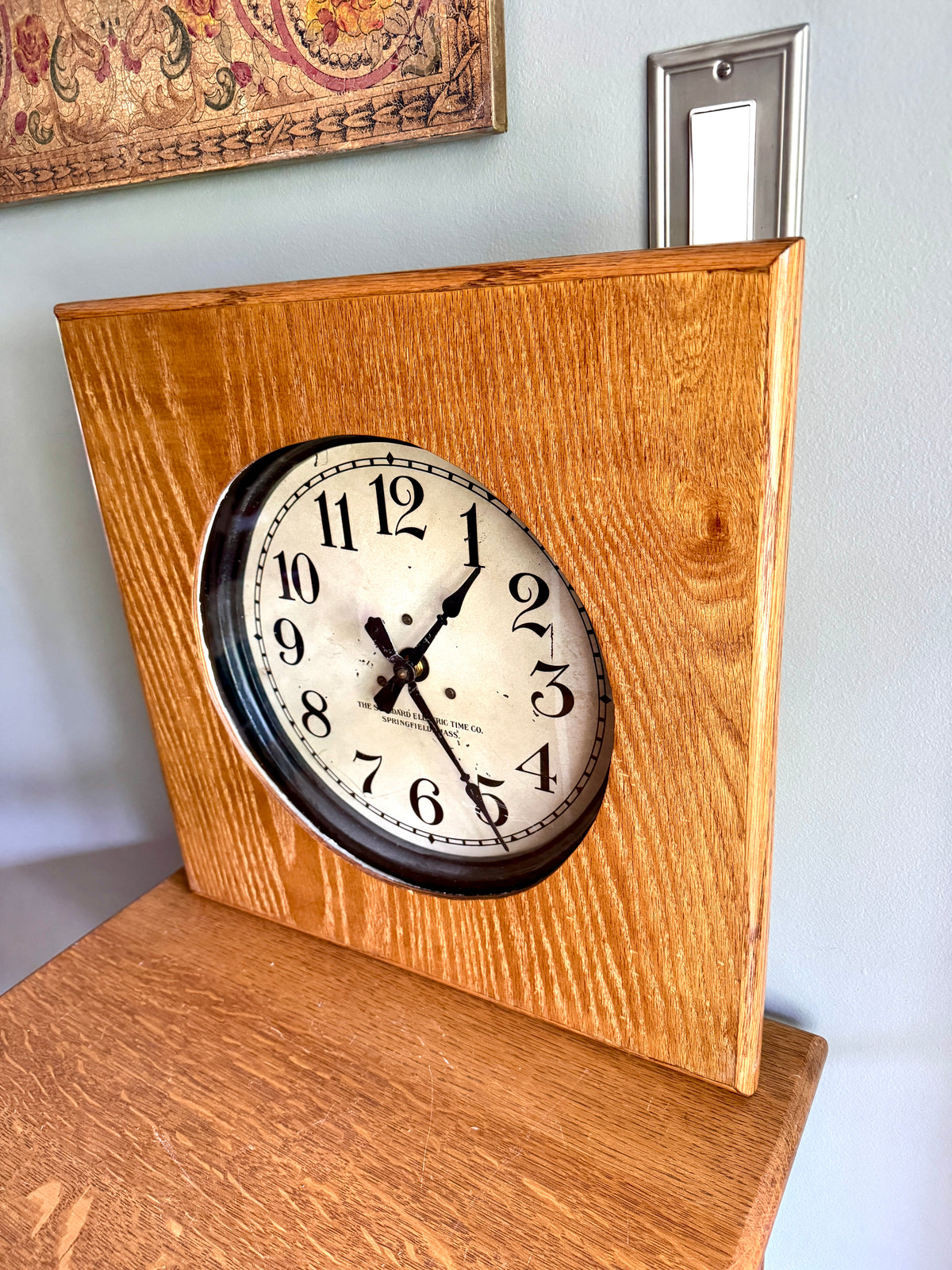 The Standard Electric Clock Co. Wood Framed Battery Power Wall Clock ~ Standard Electric Clock Co. Wall Clock