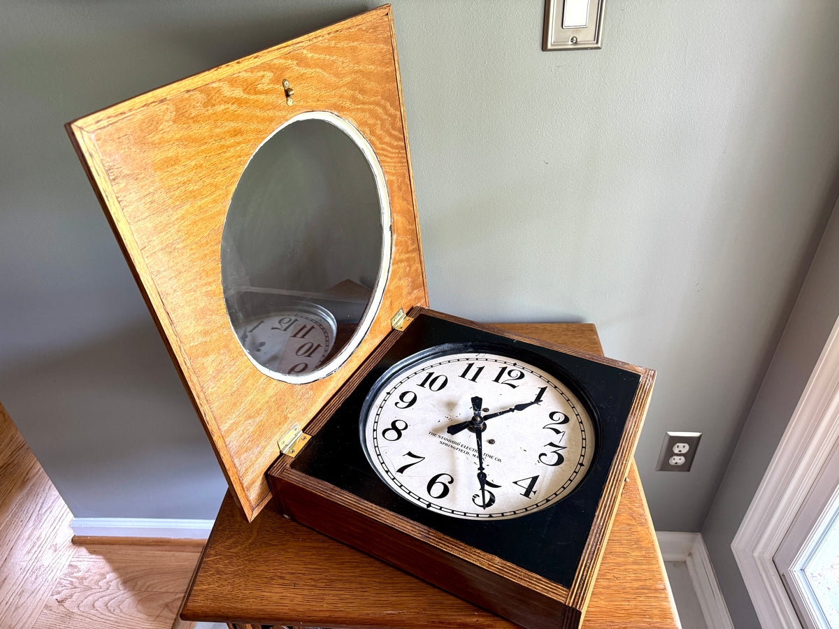 The Standard Electric Clock Co. Wood Framed Battery Power Wall Clock ~ Standard Electric Clock Co. Wall Clock