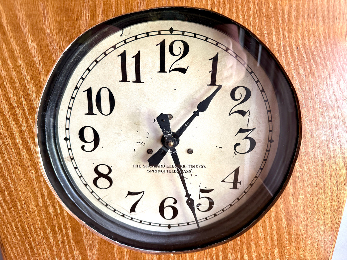 The Standard Electric Clock Co. Wood Framed Battery Power Wall Clock ~ Standard Electric Clock Co. Wall Clock