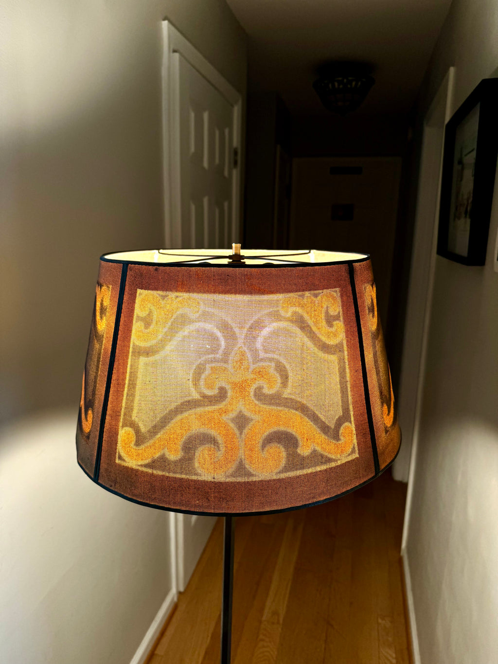 1920's Rembrandt Style Metal Mesh Shade Floor Lamp ~ Antique Ornate Floor Lamp