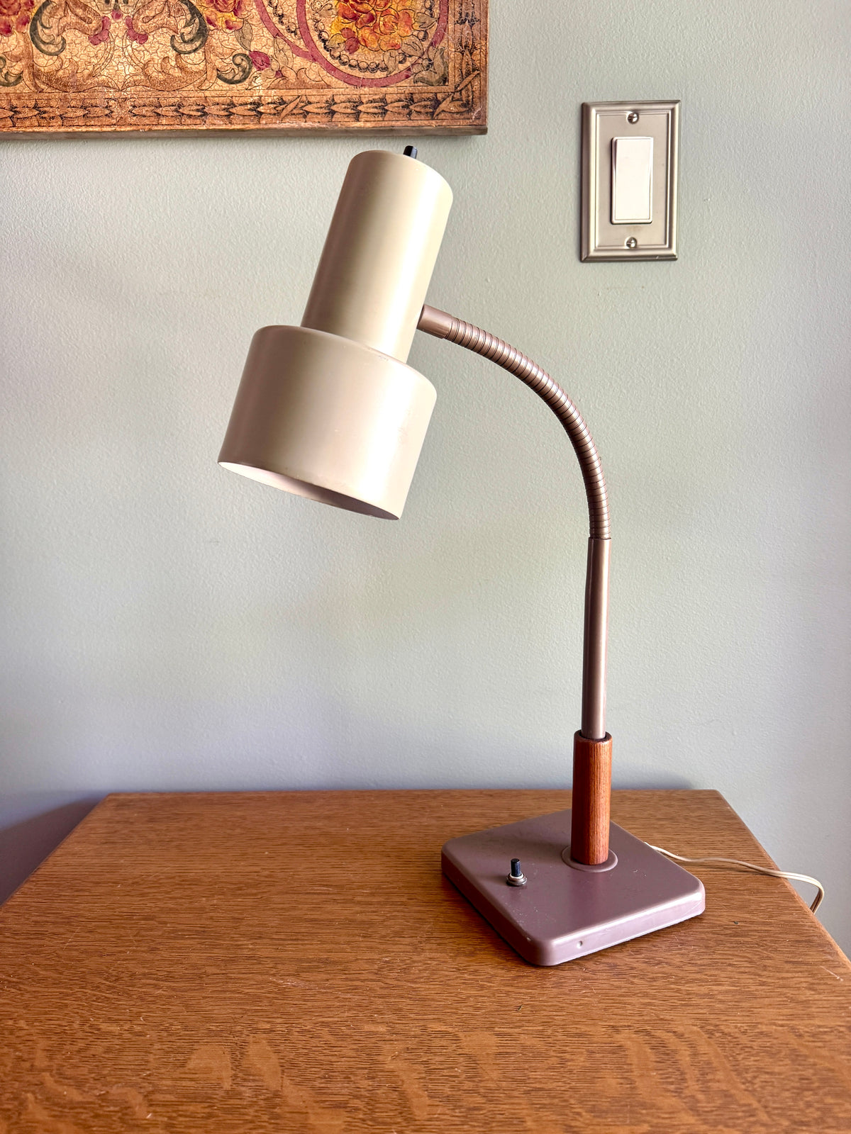 Vintage Mid Century Gooseneck Desk Lamp ~ MCM Adjustable Gooseneck Desk Lamp