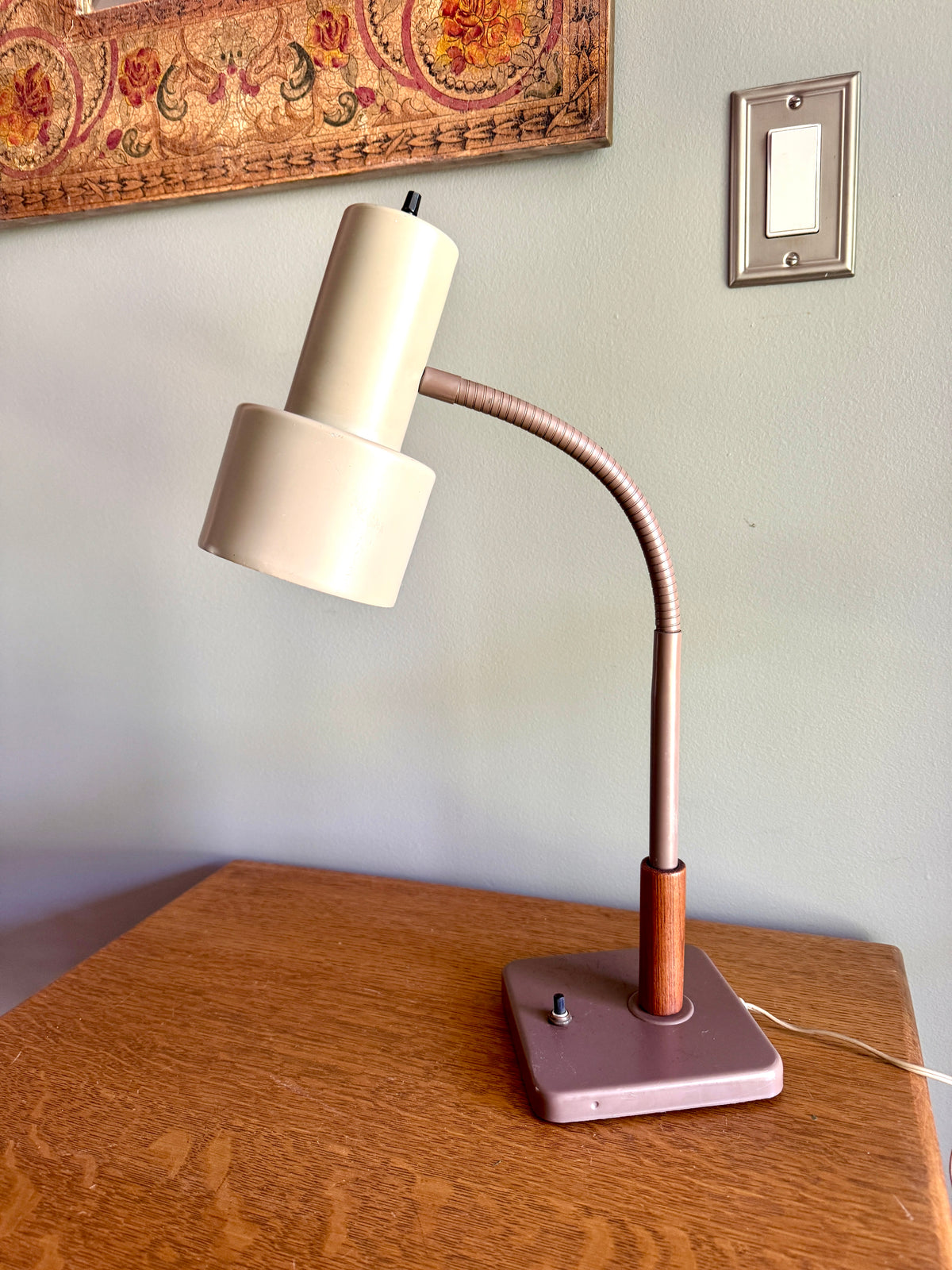 Vintage Mid Century Gooseneck Desk Lamp ~ MCM Adjustable Gooseneck Desk Lamp