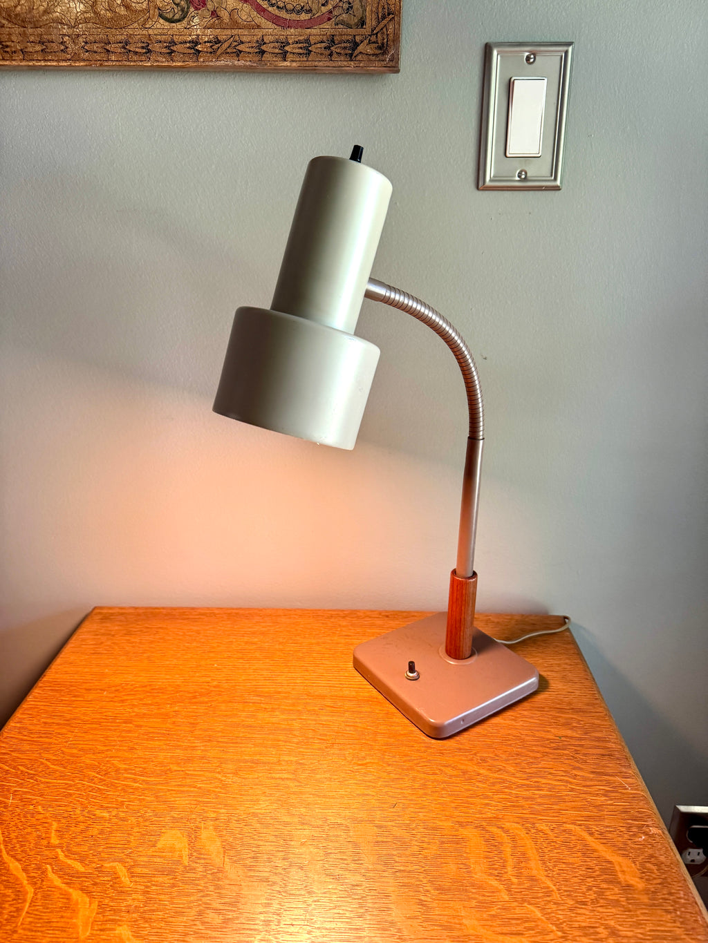 Vintage Mid Century Gooseneck Desk Lamp ~ MCM Adjustable Gooseneck Desk Lamp