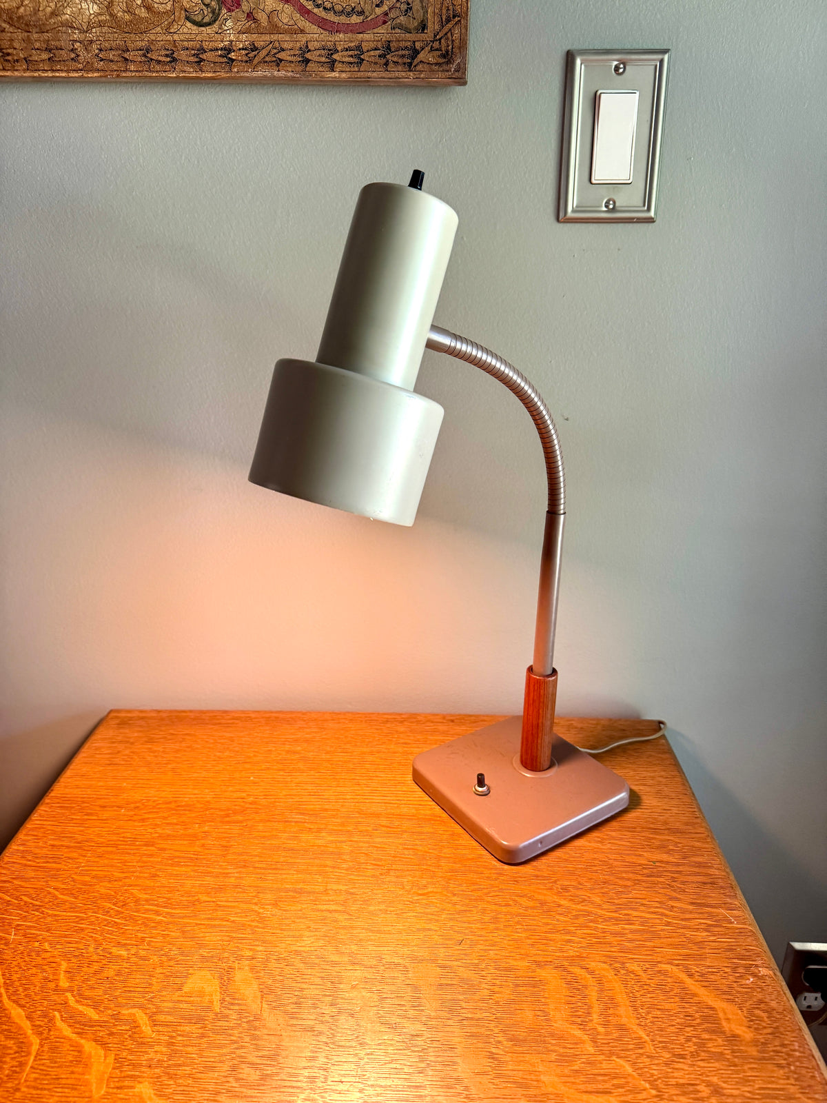 Vintage Mid Century Gooseneck Desk Lamp ~ MCM Adjustable Gooseneck Desk Lamp