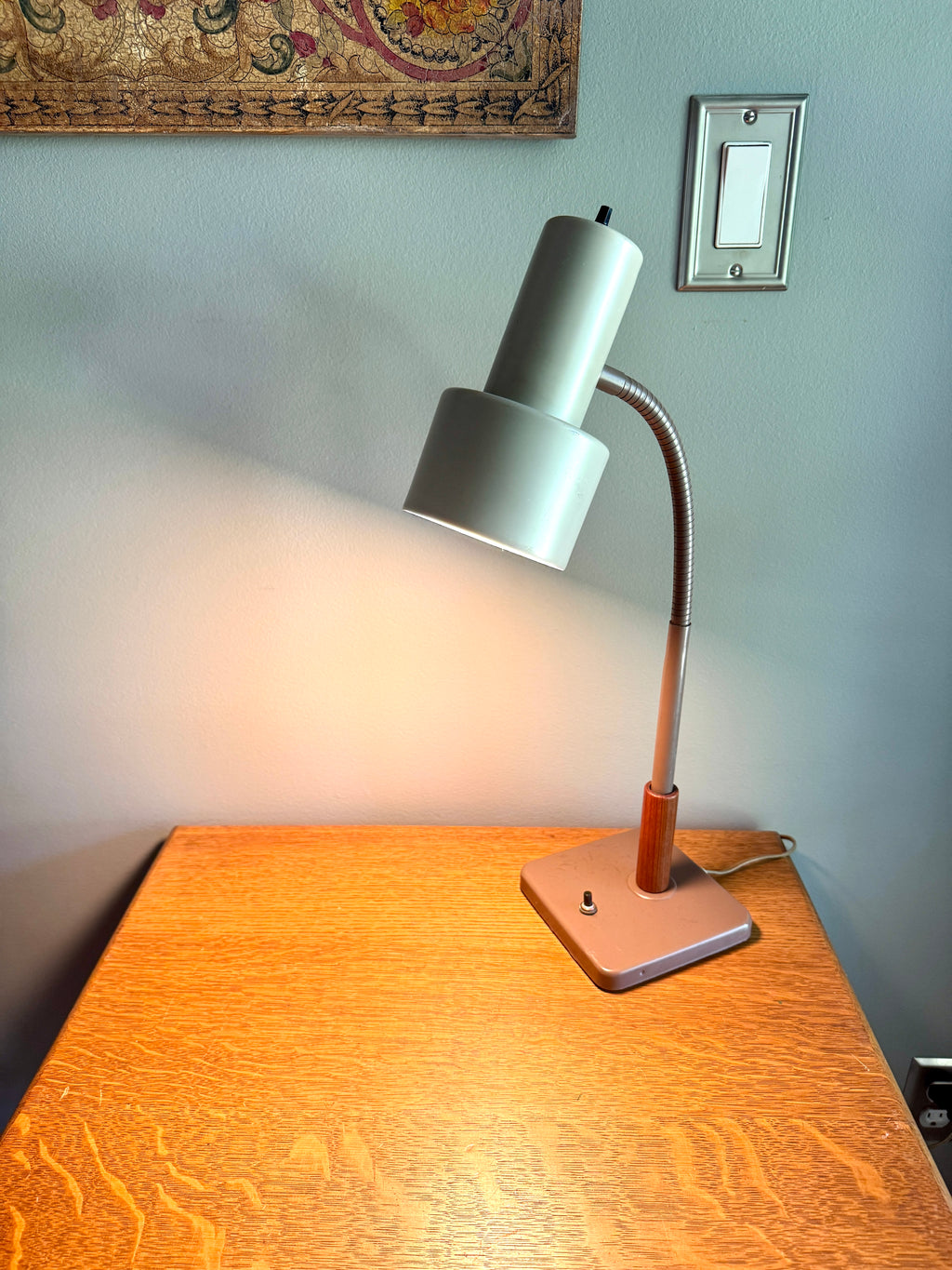 Vintage Mid Century Gooseneck Desk Lamp ~ MCM Adjustable Gooseneck Desk Lamp