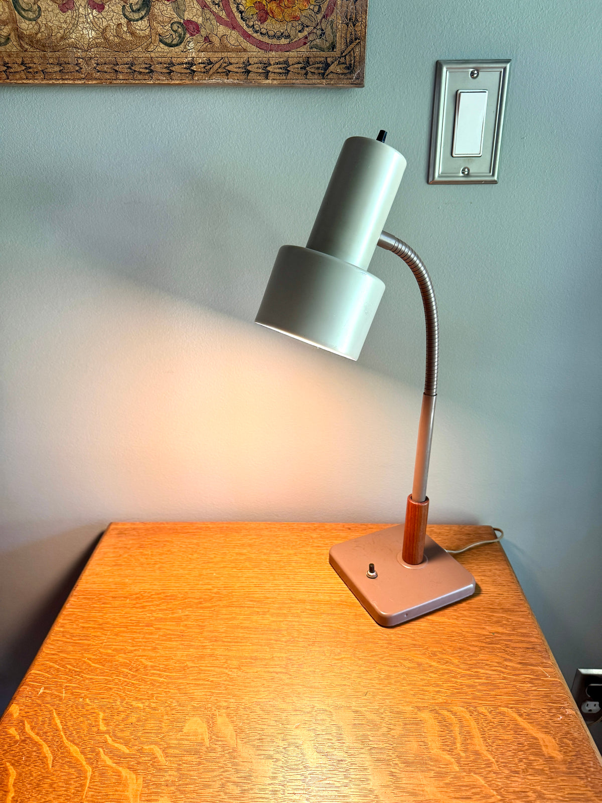 Vintage Mid Century Gooseneck Desk Lamp ~ MCM Adjustable Gooseneck Desk Lamp