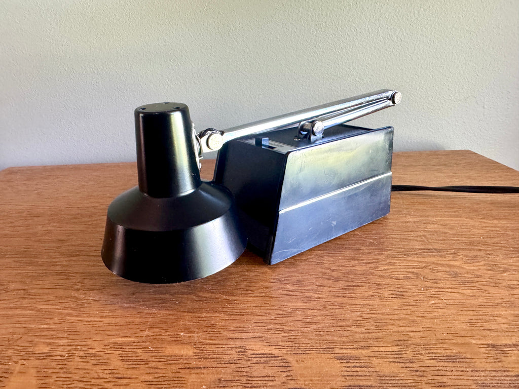 Vintage Mobilelite Hi-Intensity Desk Lamp ~ Black Adjustable Task Lamp ~ Minimalist Desk Lamp