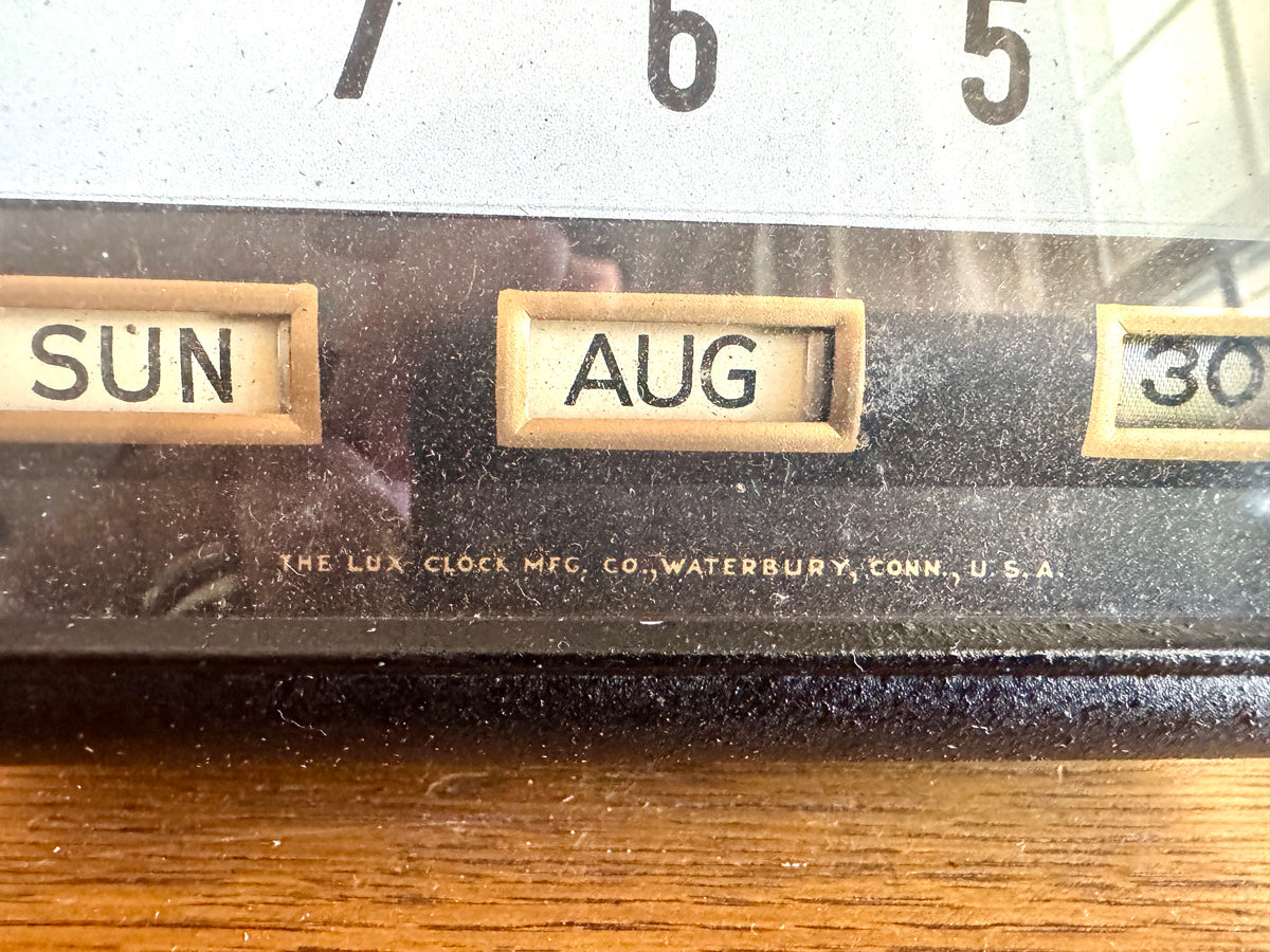 Mid Century Lux 5120 Series Calendar Wall Clock ~ MCM Square Electric Wall Clock