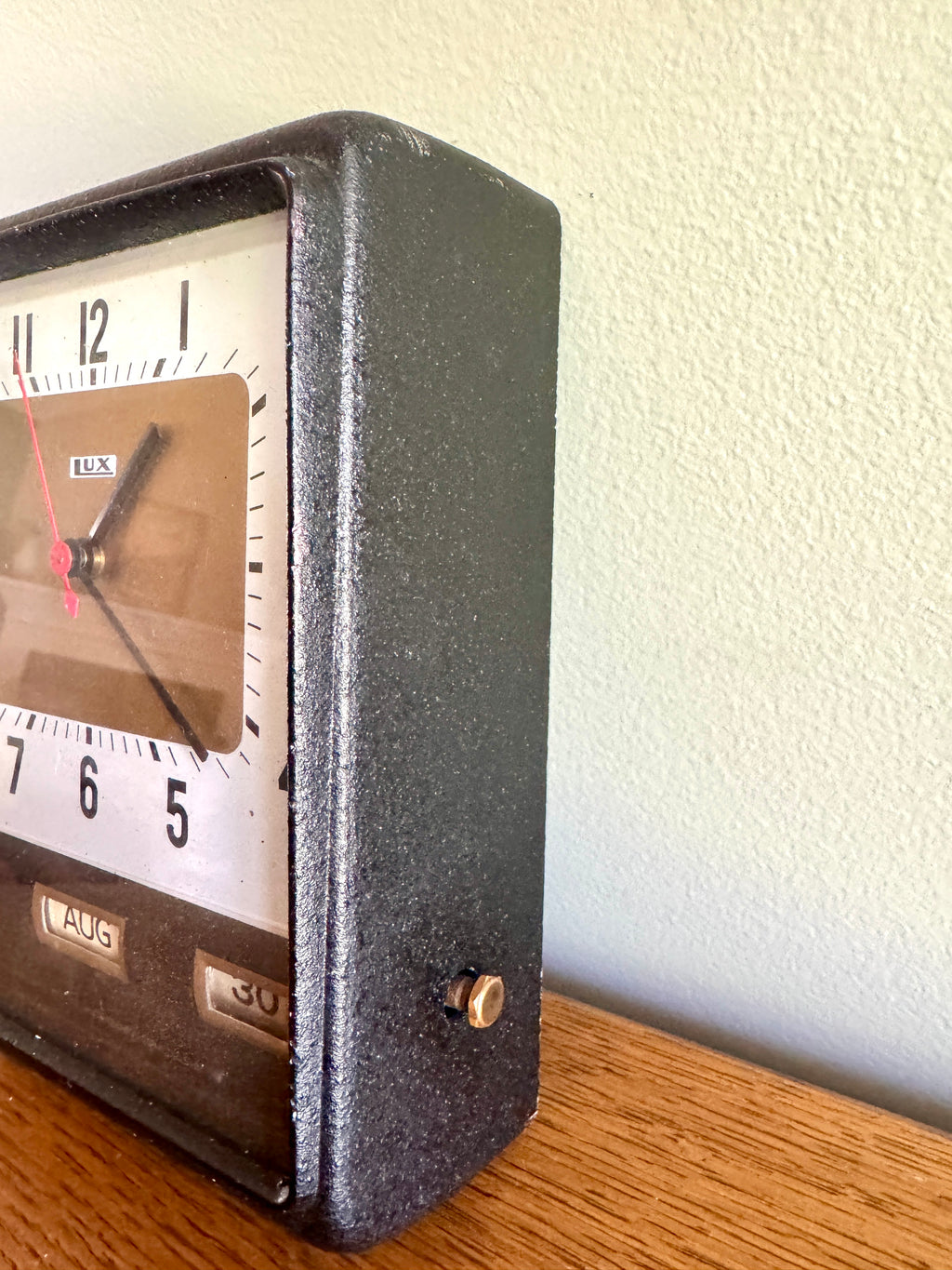 Mid Century Lux 5120 Series Calendar Wall Clock ~ MCM Square Electric Wall Clock
