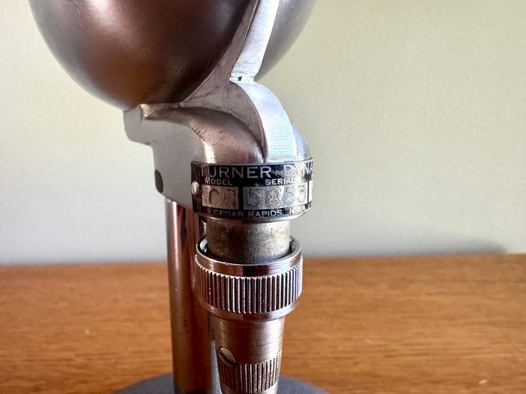 Vintage 1940′S Brushed-Chrome Turner CD Dynamic Microphone ~ 40's Bullet Microphone