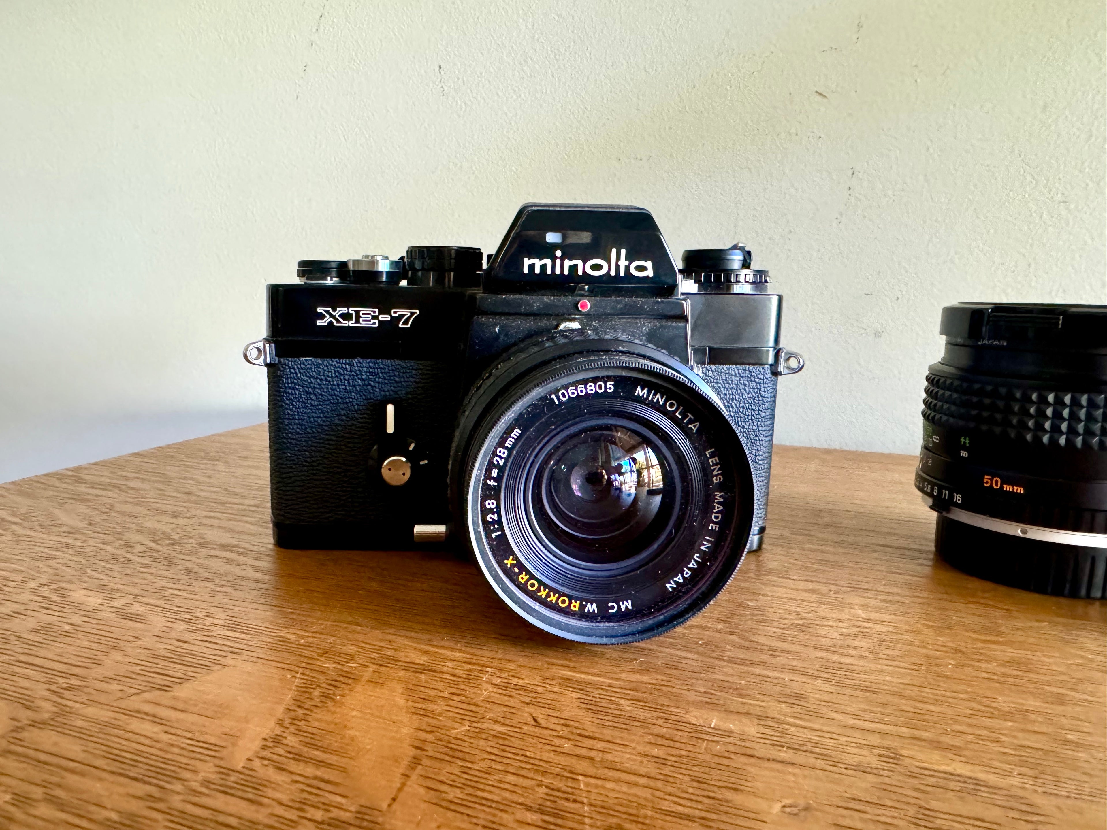 Vintage Minolta XE-7 35MM Film Camera with Extra Lens