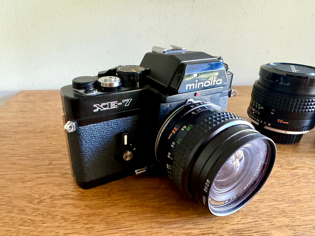 Vintage Minolta XE-7 35MM Film Camera with Extra Lens