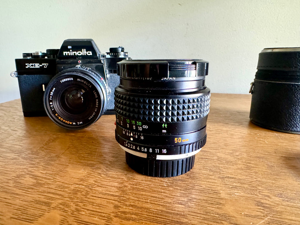Vintage Minolta XE-7 35MM Film Camera with Extra Lens