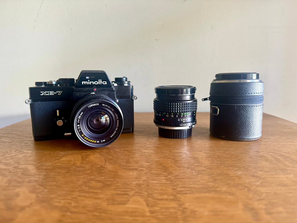 Vintage Minolta XE-7 35MM Film Camera with Extra Lens