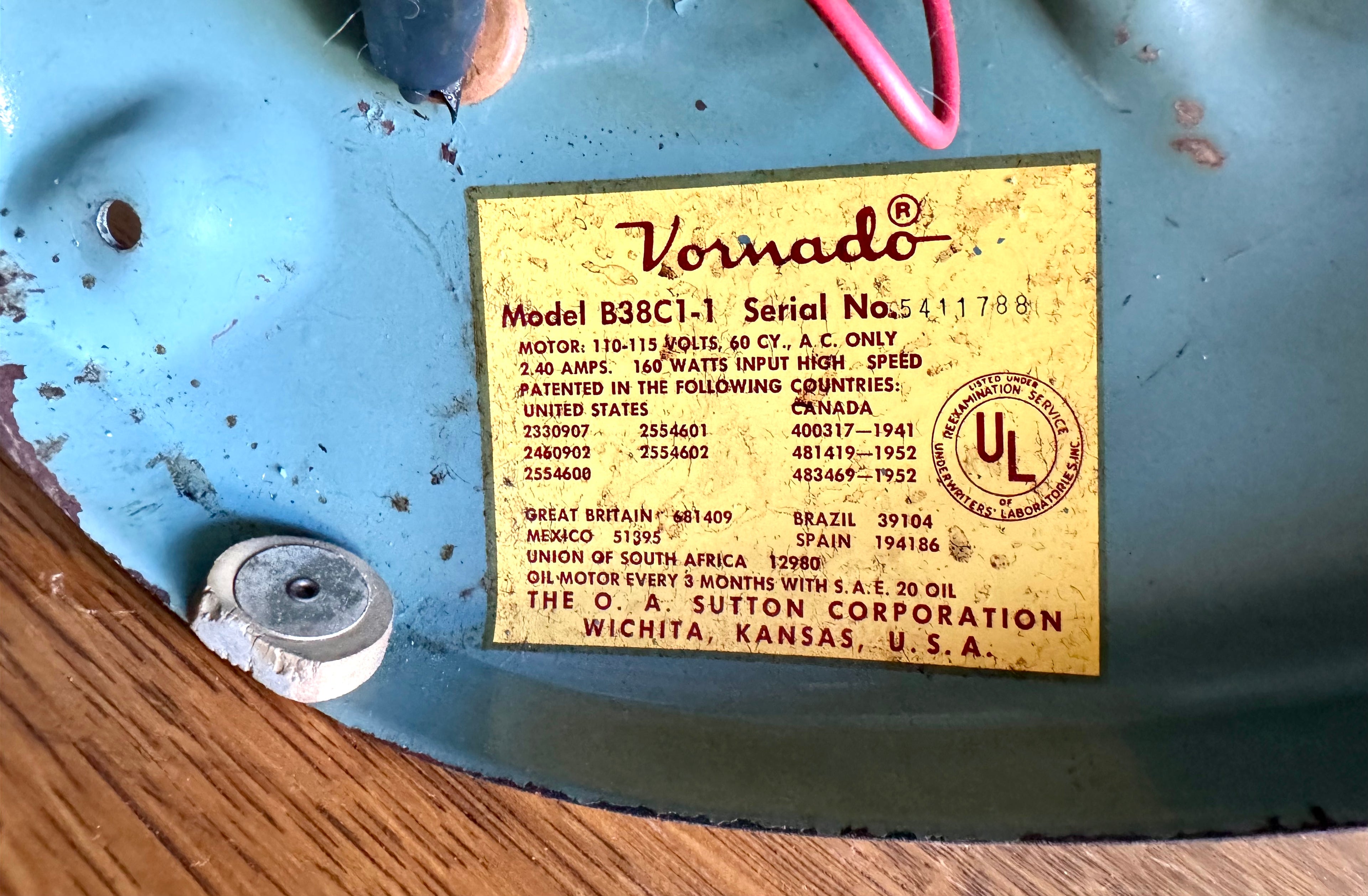 Vintage Vornado Model B38C1-1 Fan | 3 Speed Motor
