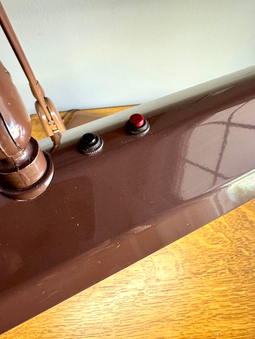 Vintage Industrial Brown Dazor Floating Arm Drafting Lamp ~ Dazor Floating Fixture Model 2324-16