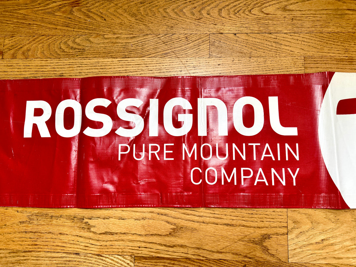 Vtg Rossignol Banner Featuring The Brand's "Pure Mountain Company" Logo ~ Ski Cabin Decor