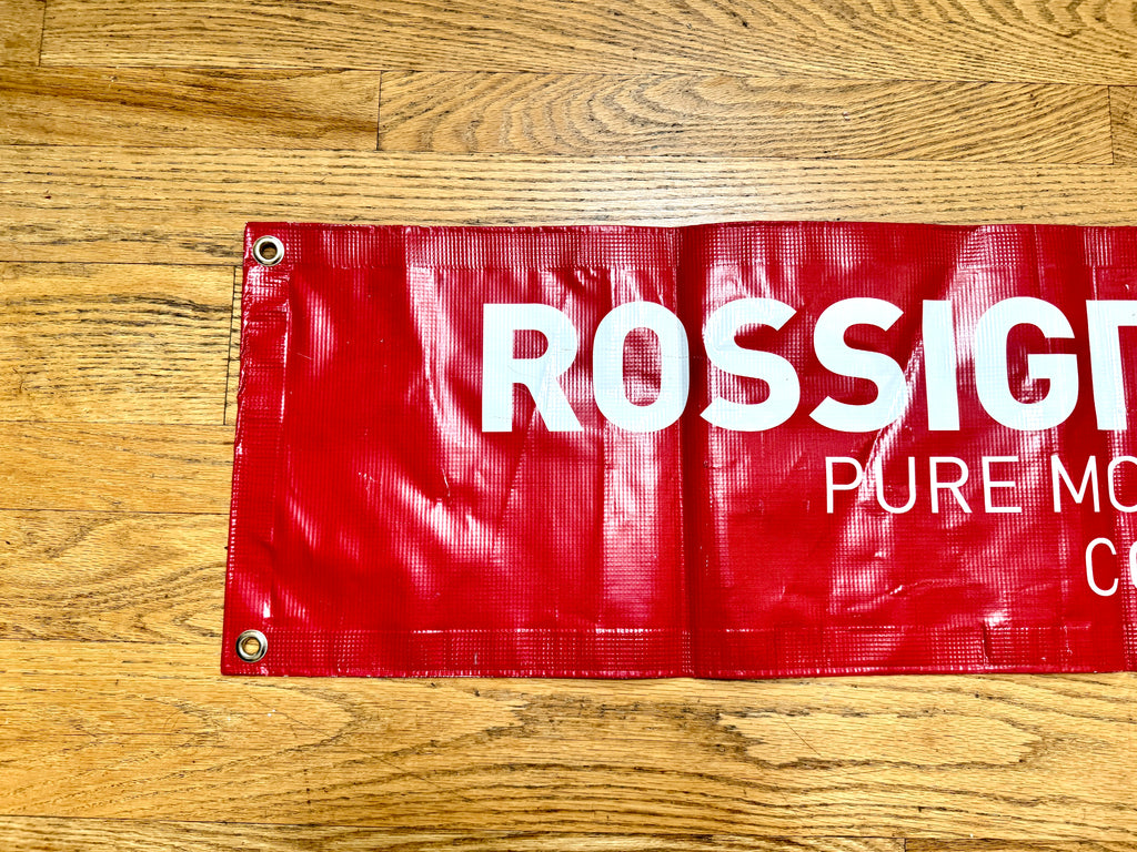 Vtg Rossignol Banner Featuring The Brand's "Pure Mountain Company" Logo ~ Ski Cabin Decor