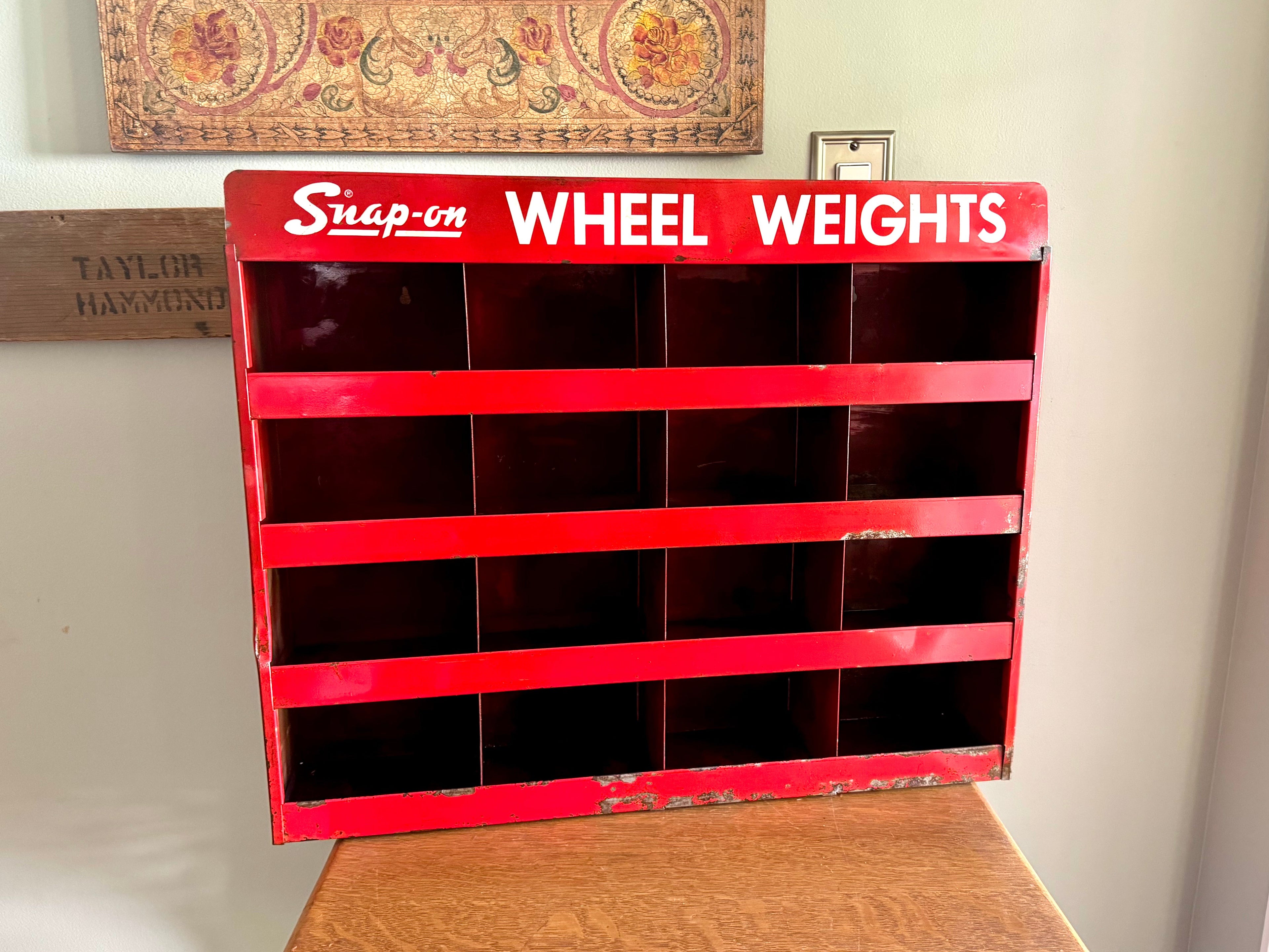 Vintage Industrial Red Snap-on Storage Shelf Unit