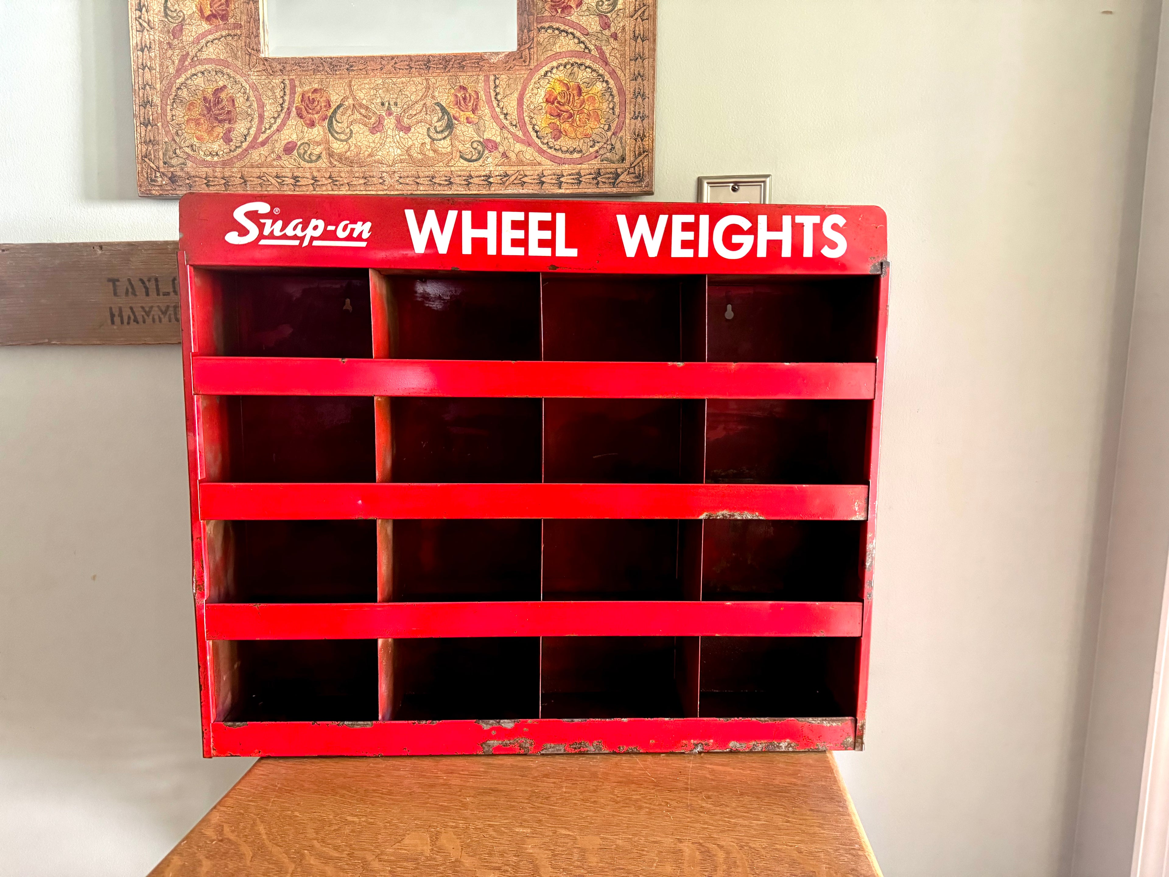 Vintage Industrial Red Snap-on Storage Shelf Unit